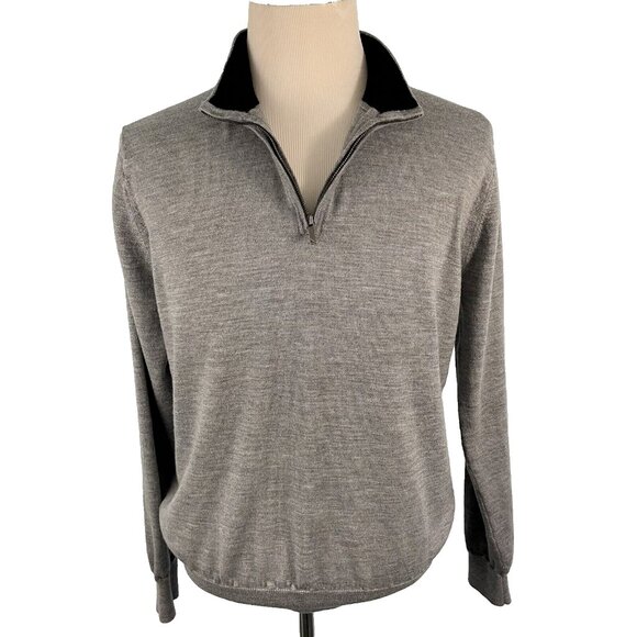 UNTUCKit Other - Untuckit Men's Merino Wool 1/4 Zip Sweater Gray Size Large